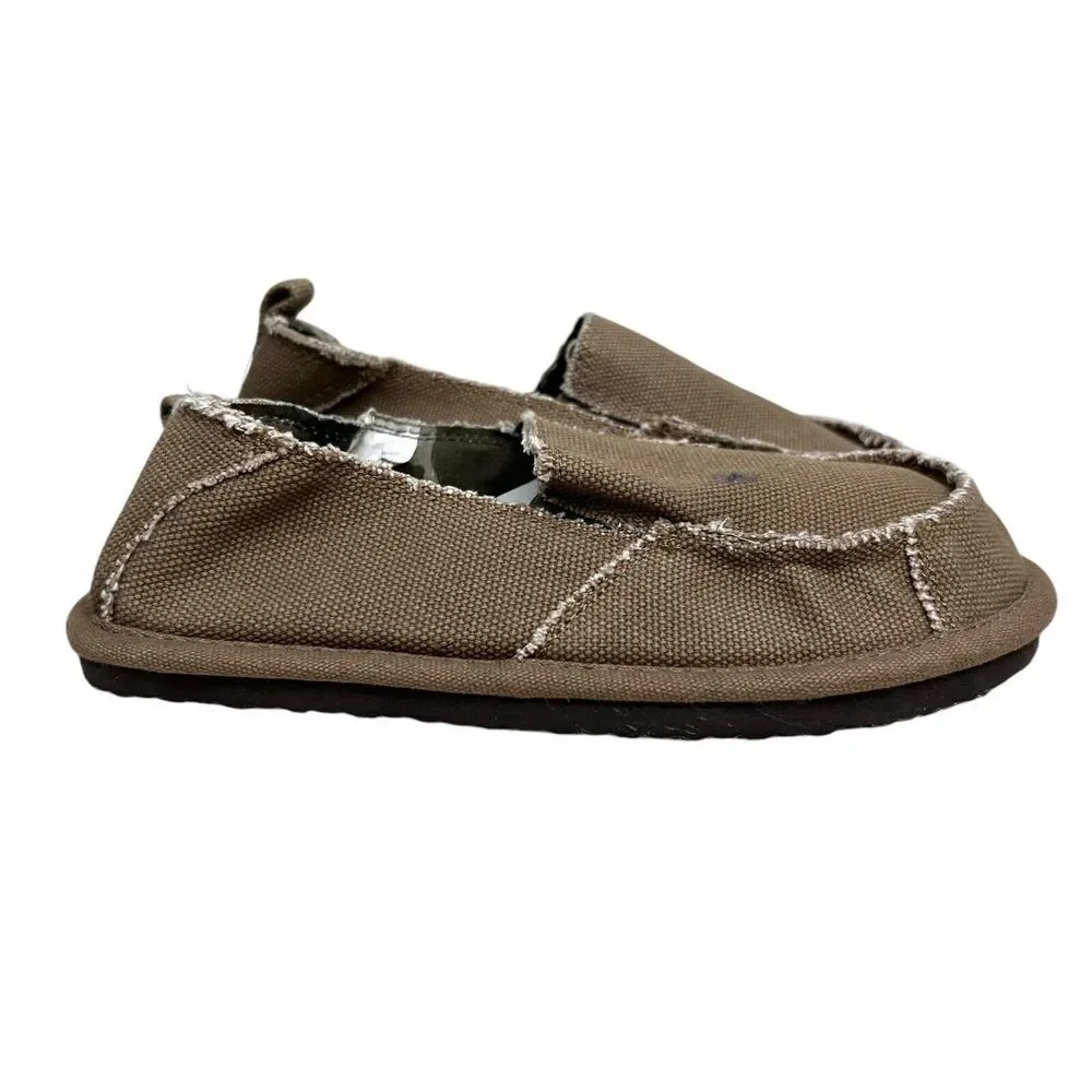 Op Ocean Pacific Boys Loafers Canvas After Beach Moc Toe Slip On Tan Size 2